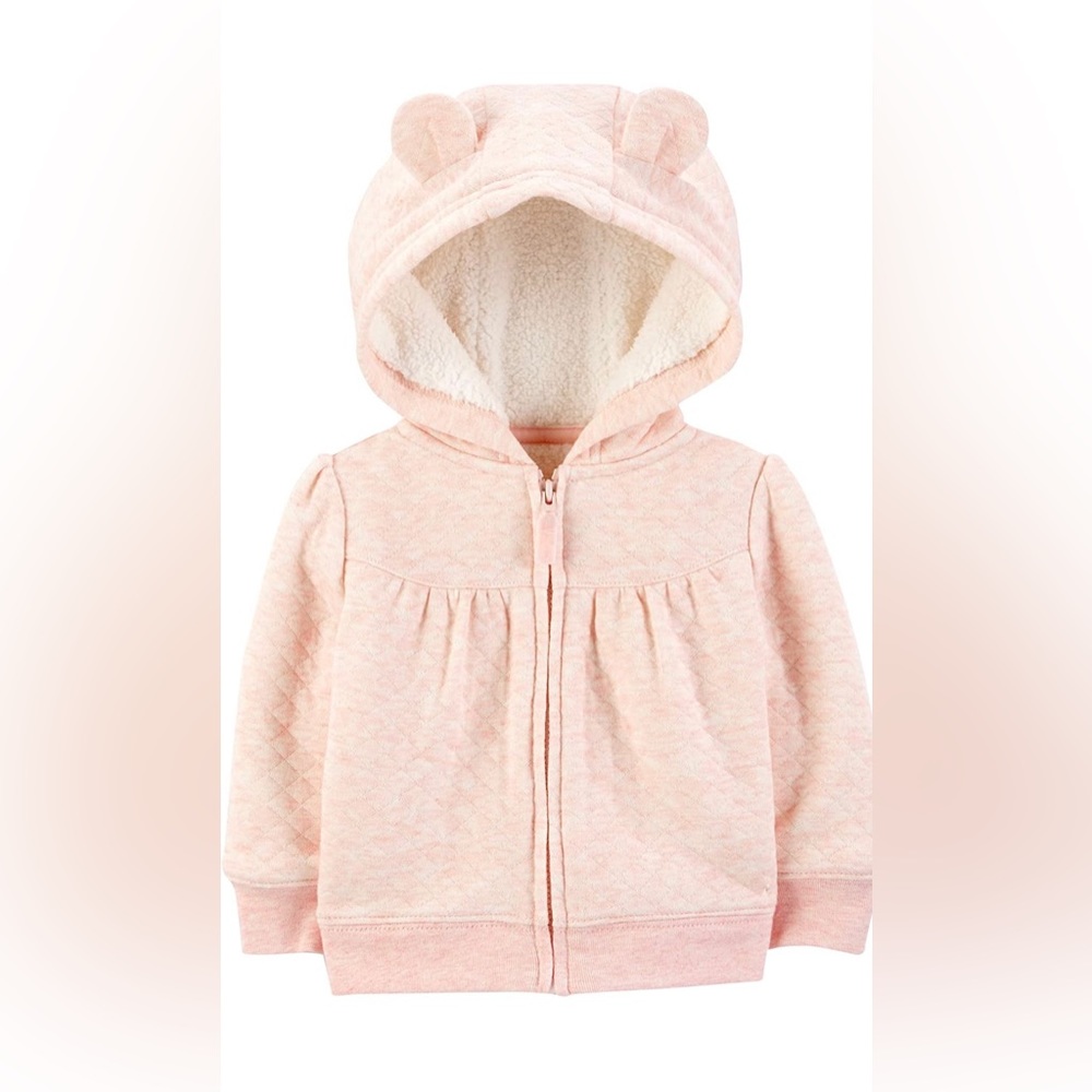 NWOT Simple Joys by Carter's Baby Girls' Hooded Sweater Jacket w/ Sherpa…